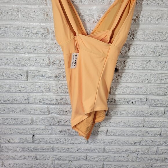 Old Navy Womens Swimsuit Extra Large One Piece Orange Lined Criss Cross ORA12E - Picture 7 of 13